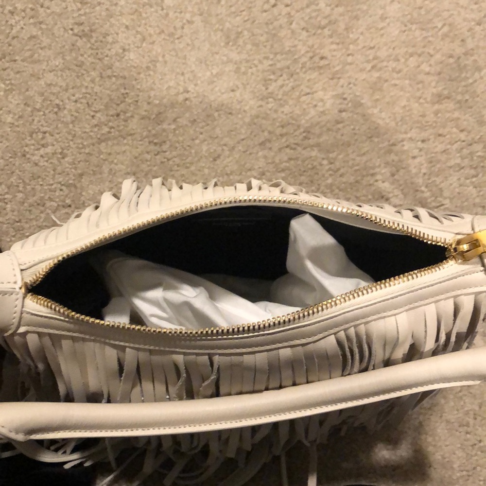 Saint Laurent Cream Fringe Crossbody Bag - Picture 4 of 6